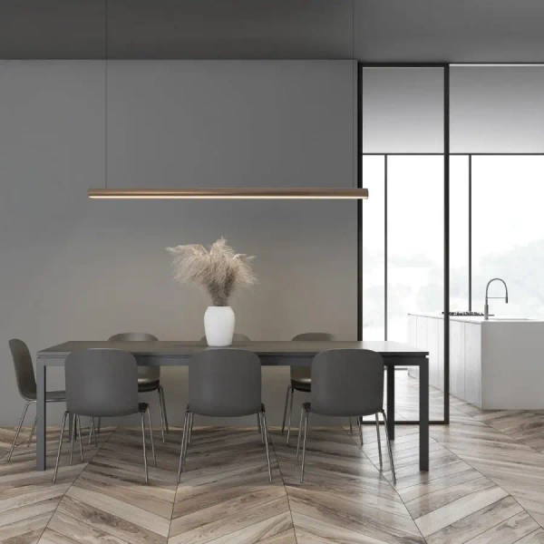 Liniowa lampa wisząca 22207 LED 45W 3000K podłużna brązowy