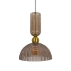 Szklana lampa wisząca Piega LP-939/1P L smoked przydymiona złota