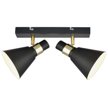 Sufitowa LAMPA plafon BIAGIO MB-H16079M-2 Italux regulowana OPRAWA metalowe reflektorki hygge na listwie czarne złote