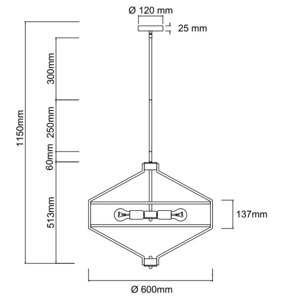 Żyrandol diament Zundo Satin Nikiel 60 OR85822 okrągły nikiel