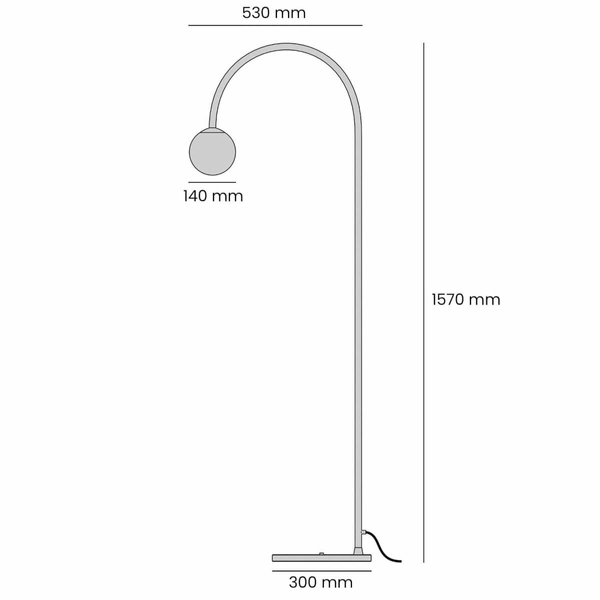 Stojąca lampa podłogowa do salonu UNA 1116A17 Aldex kulista beżowy