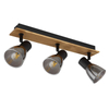 Nasufitowa lampa Claude 54307-3W drewno przydymiona
