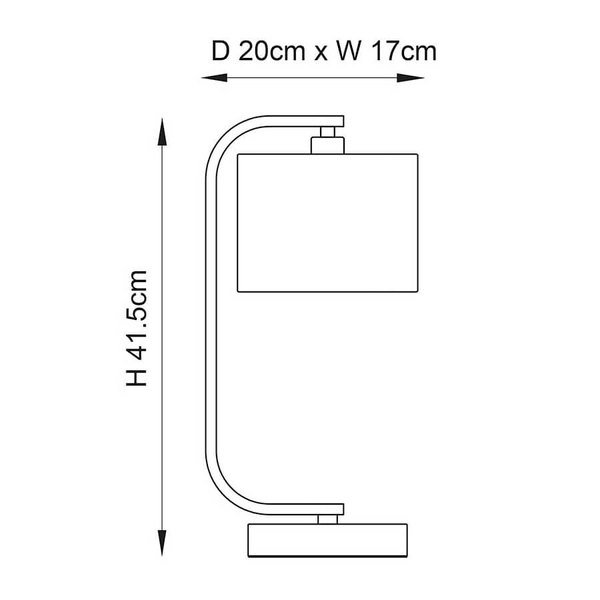 Stołowa lampka z abażurem Canning CANNING-TLCH chrom biały