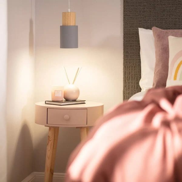 Podłużna lampa wisząca Vita ABR-ZE27-VITA-S nowoczesna szara