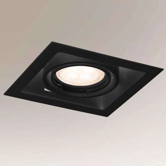LAMPA sufitowa EBINO 3304 Shilo podtynkowa OPRAWA metalowy wpust kwadratowy czarny