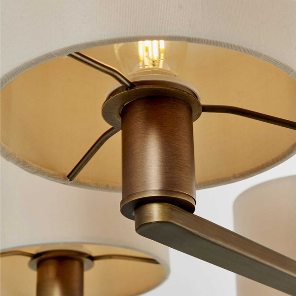 Wielopunktowa lampa wisząca Daley 73017 Endon antyczny brąz biała