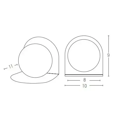 Okrągła lampa ścienna 20344-S szklana kula do sypialni czarna biała