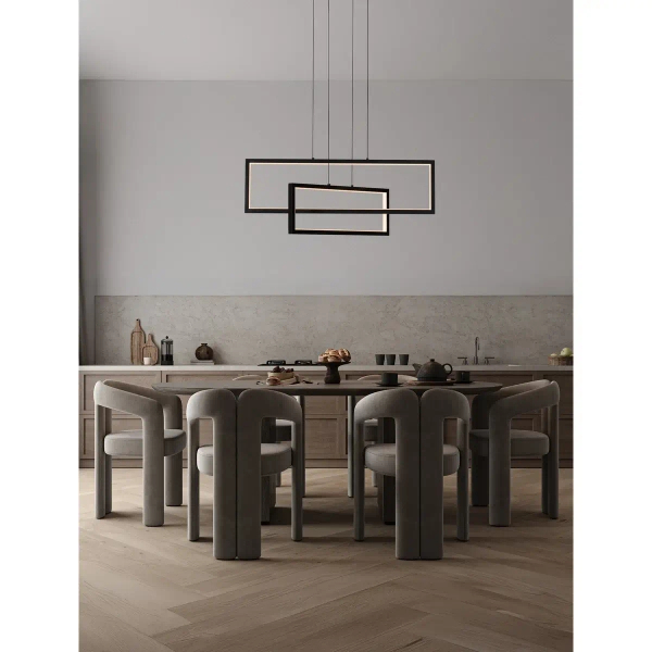 Prostokątna lampa wisząca ANZELIO LE45474 LED 47W 3200K czarna