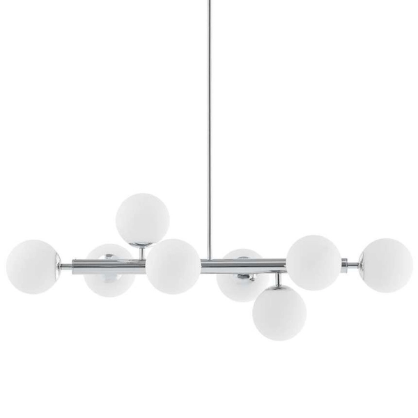 Modernistyczna LAMPA wisząca CUMULUS 10753803 Kaspa metalowa OPRAWA szklane kule balls ZWIS molekuły chrom biała