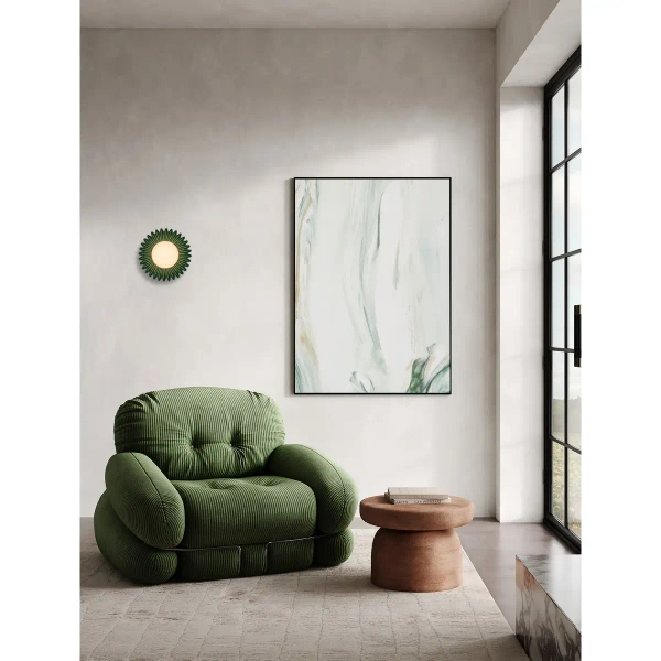 Ceramiczna lampa ścienna ALMENDA LE45269 talerz zielony