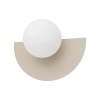 Ścienna lampa kulista SATURN biała beżowa do jadalni kula ball 1xG9 szklana półokrąg 12603