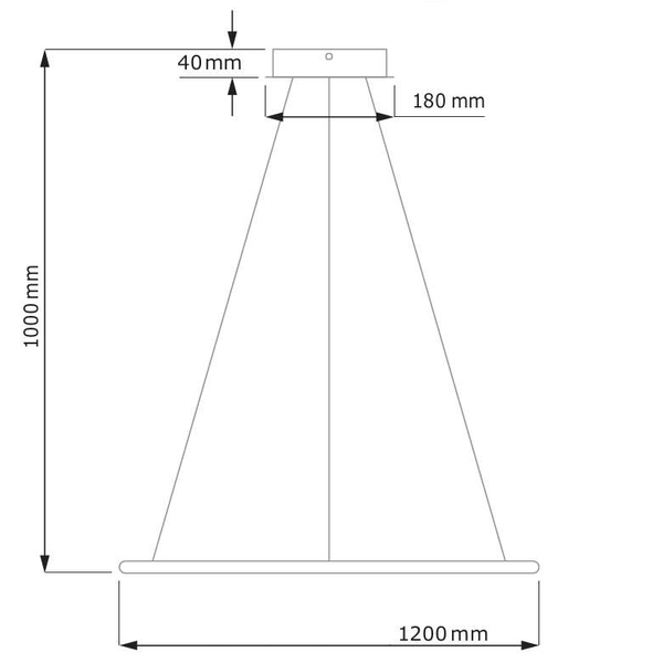 LAMPA wisząca SLIM/000026/3000/B MDECO okrągła OPRAWA metalowy ZWIS LED 63W 3000K ring czarny