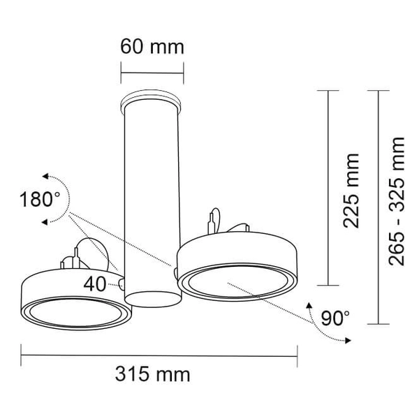 Spot LAMPA sufitowa NATORI 7212 Shilo regulowana OPRAWA reflektorowa TUBA metalowa biała