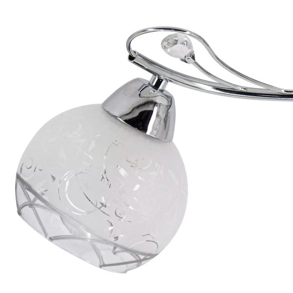 Sypialniana lampa szklana 2982/3 8C nad łóżko chrom