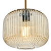 Szklana lampa wisząca do salonu Demarius DEM0106 bursztynowa