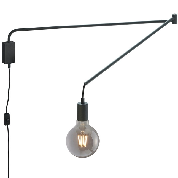 Regulowana LAMPA ścienna LINE 200200132 Trio metalowa OPRAWA kinkiet na wysięgniku czarny