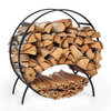 Okrągły stojak na drewno Kaja Home KS-20 STOJAK WOOD RING L metalowy czarny