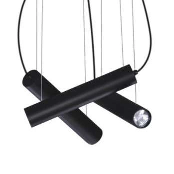 Kaskada LAMPA wisząca Mile K-4401 Kaja metalowa OPRAWA sople ZWIS tuby czarne