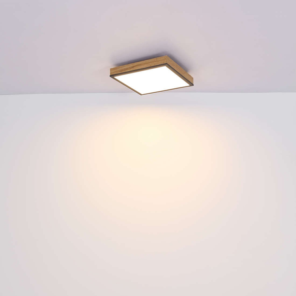 Ekologiczna LAMPA sufitowa DORO 416080WD2 Globo nowoczesna LED 24W 3000K do salonu drewno