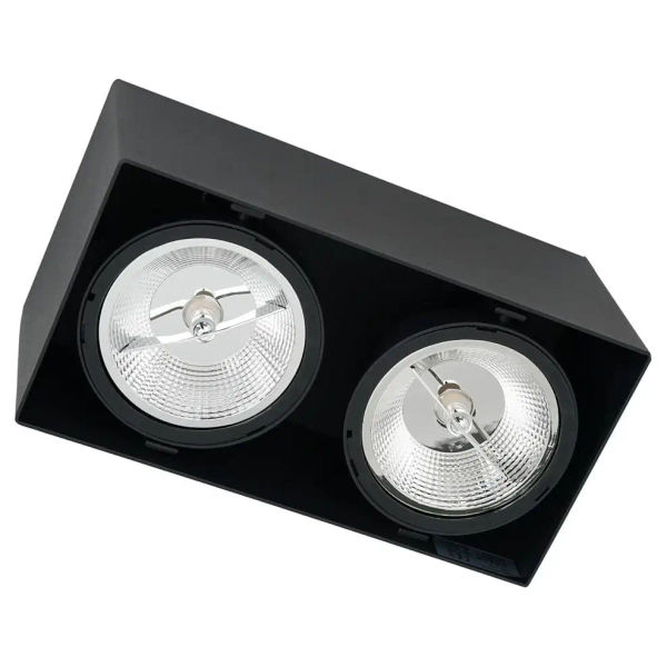 Podwójna lampa sufitowa Plaza ML4746 metalowa natynkowa czarna