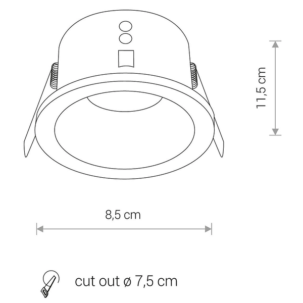 Oczko do zabudowy Charlie 8366 łazienkowa lampa metalowa biała