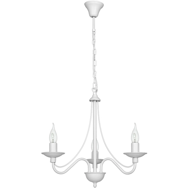 Żyrandol glamour Róża 397E Aldex 3-płomienna lampa świecznikowa biała