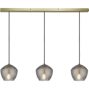 Szklana lampa wisząca Orbiform 2010693047 potrójna bursztynowa czarna
