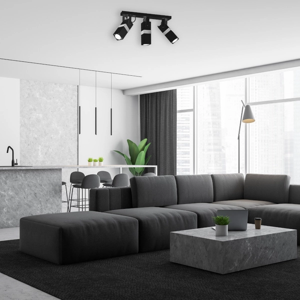 Regulowana LAMPA sufitowa VIDAR MLP6286 Milagro prostokątna OPRAWA plafon tuby metalowe czarne