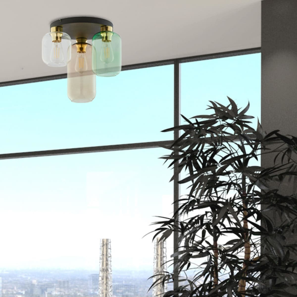 Sufitowa lampa loftowa Marco 3318 TK Lighting okrągła szklana czarna