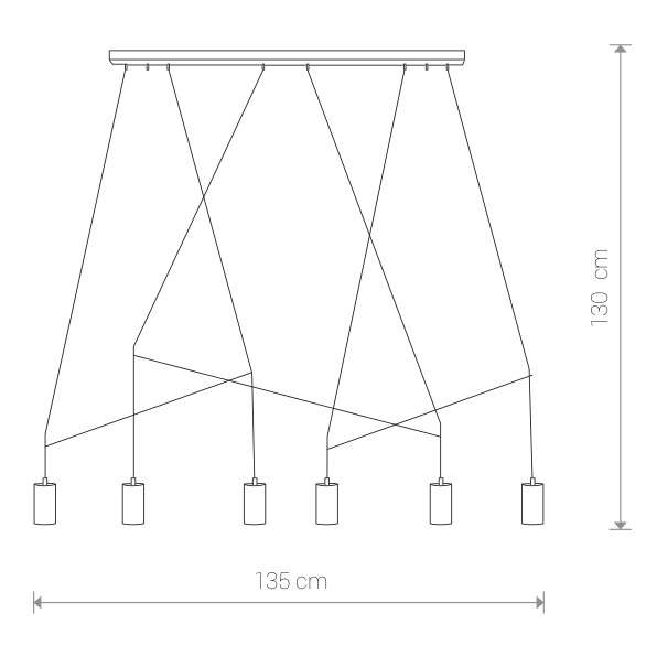 LAMPA wisząca IMBRIA 7955 Nowodvorski OPRAWA 6-punktowa zwis kable pająk czarny mosiądz