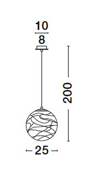 Lampa wisząca CABRAL LE42905 Luces Exclusivas szklana kula crystal złota