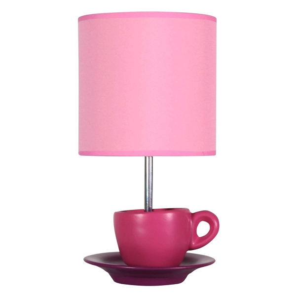 Stojąca LAMPA stołowa CYNKA 41-34809 Candellux biurkowa LAMPKA filiżanka dekoracyjna różowa
