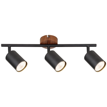 3-płomienna lampa sufitowa Edmund 5297 do holu z regulacją czarna drewno