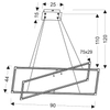 LAMPA wisząca KSEROS A0033-321 Candellux metalowa OPRAWA prostokątna LED 45W 4000K ramki frames chrom
