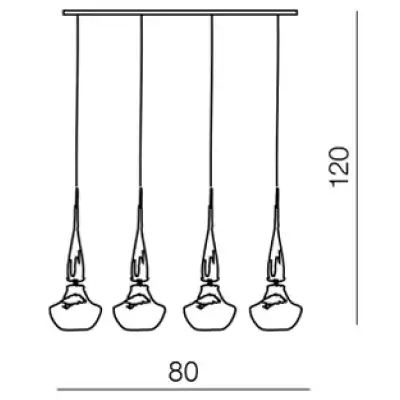 Metalowa lampa wisząca Tasos AZ0885 wielopunktowa czarna