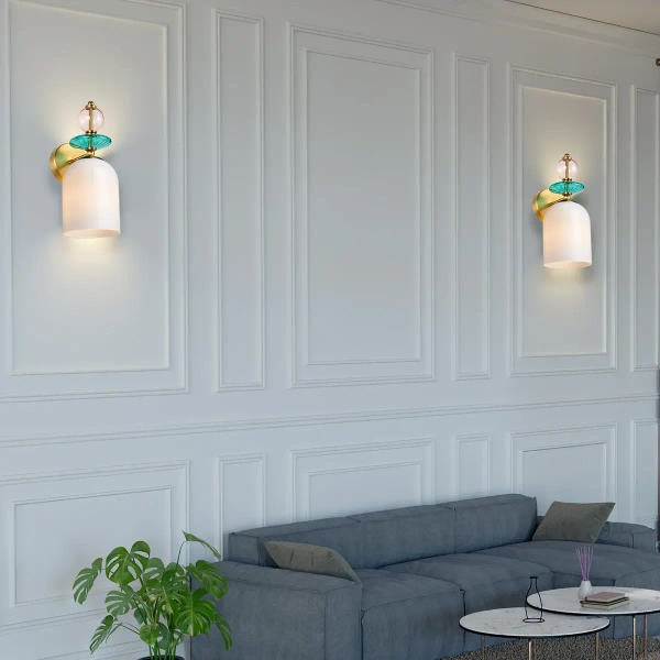 Lampa ścienna do sypialni TROPEA LP-2004/1W WH glamour biała złota