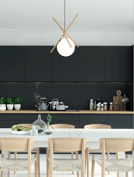 Loftowa LAMPA wisząca XENA P0403 Maxlight metalowa OPRAWA szklana kula zwis mosiądz biały