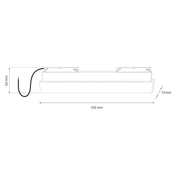 Zasilacz do szynoprzewodów 200W Magnetic Track ML2180 prostokąt czarny