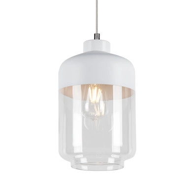 Loftowa lampa wisząca AMARETTO 15800102 szklany zwis przezroczysty biały