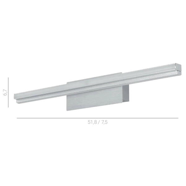 Kinkiet LAMPA ścienna BRUNO MB15150-02C Italux metalowa OPRAWA LED 24W 3000K galeryjka aluminiowa