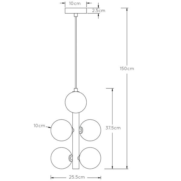 LAMPA wisząca TYCHO 45474/06/02 Lucide loftowa OPRAWA szklane kule zwis przydymiony mosiądz