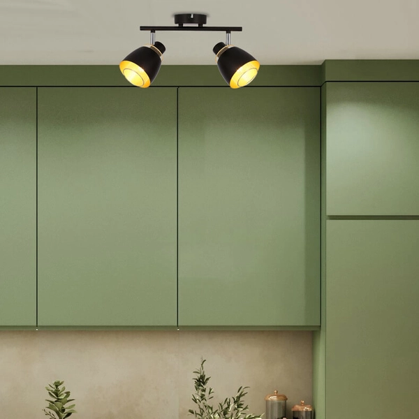 Industrialna lampa sufitowa Aleksandria 92-13743 czarny złoty