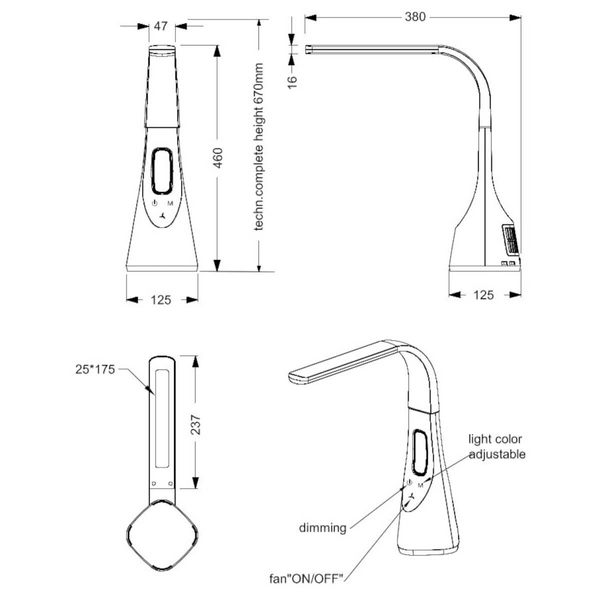 Biurkowa lampa dotykowa Vento R50381101 RL Light LED 5W 3000-5000K biała szara