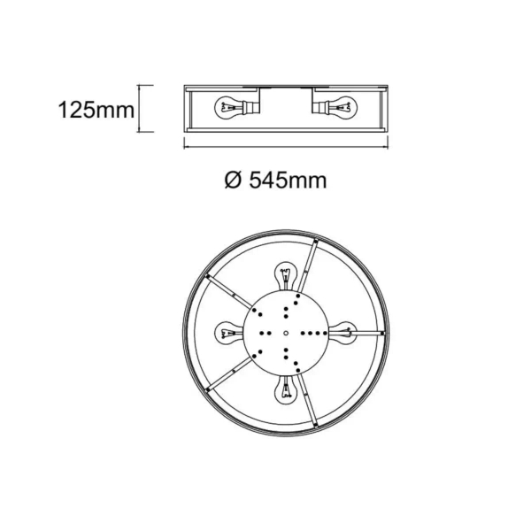 Plafon tkaninowy Zalindro czarna biała chrom OR86560 4xE27 okrągły