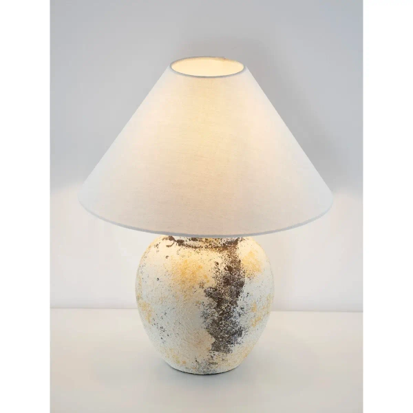 Ceramiczna lampa stołowa BELUNCA LE45282 do sypialni biały beżowy