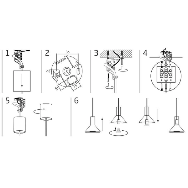 Zwis jadalniany nad stół Hermanos 8105 Nowodvorski punktowy czarny