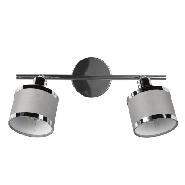 Materiałowa lampa sufitowa Arosa 812100206 do pokoju srebrna chrom