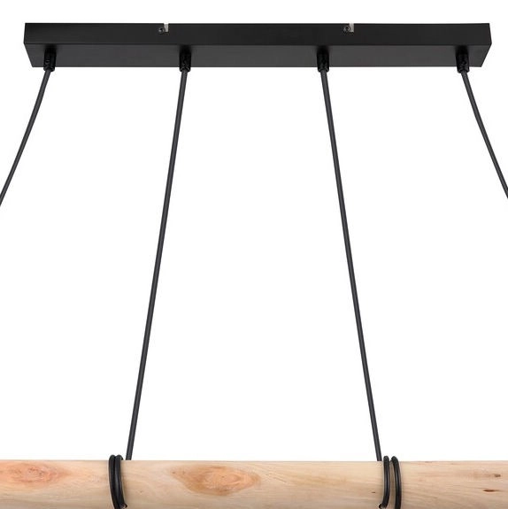 Ekologiczna LAMPA wisząca PABLO 3980 Rabalux drewniana belka ZWIS do kuchni czarny