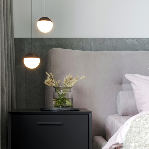 Lampa kulista wisząca Mica ABR-LW-MIC-C LED 9W 2700K do sypialni czarna