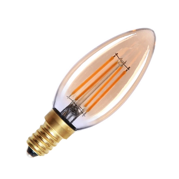 Żarówka świecznikowa 552-B35-DIM-AMB Italux LED E14 4W 300lm 2200K bursztynowa